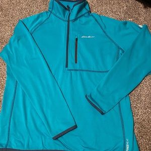 Eddie Bauer Quarter Zip Teal- Free Heat